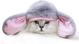Dog Cat Costumes,Cute Dog Clothes,Cat Clothes,Pet Winter Warmly Costume Cosplay Cute Rabbit Style,Pink,Grey,Small