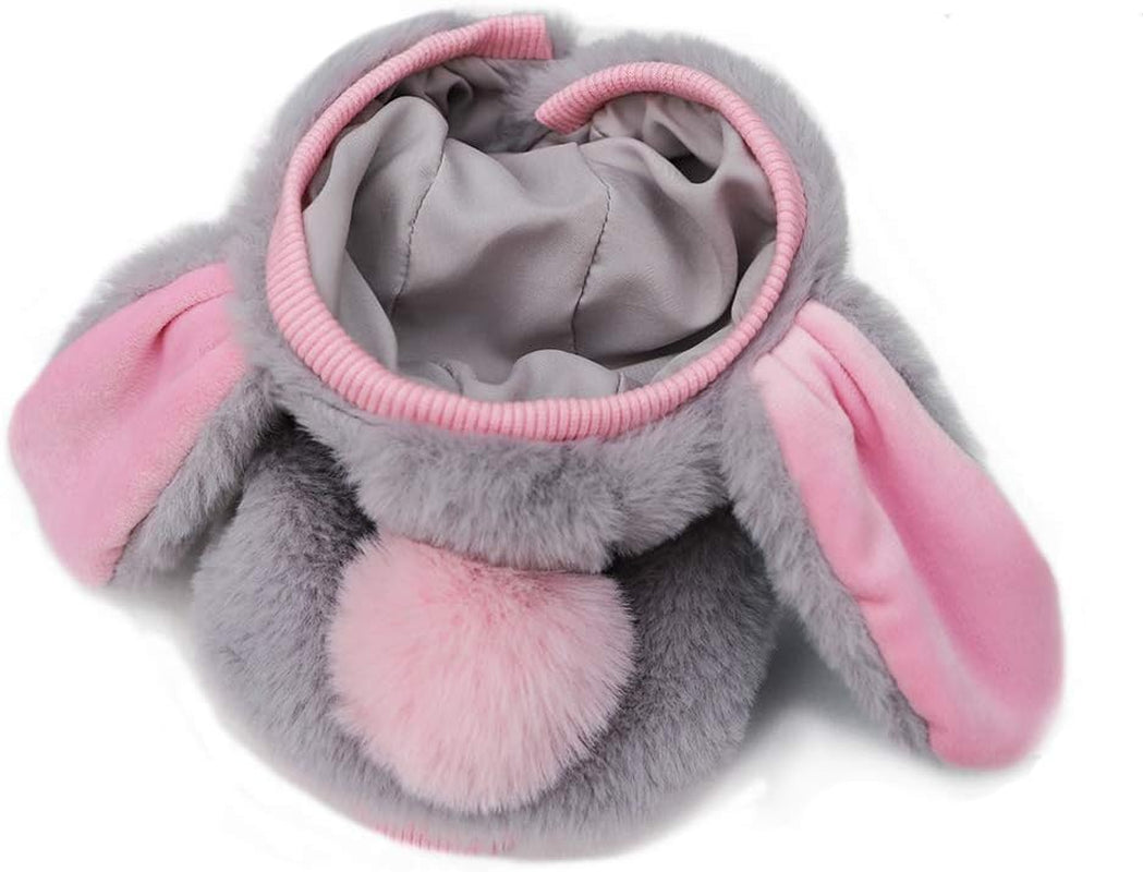 Dog Cat Costumes,Cute Dog Clothes,Cat Clothes,Pet Winter Warmly Costume Cosplay Cute Rabbit Style,Pink,Grey,Small