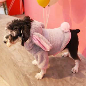 Dog Cat Costumes,Cute Dog Clothes,Cat Clothes,Pet Winter Warmly Costume Cosplay Cute Rabbit Style,Pink,Grey,Small
