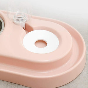 Double Dog Cat Bowls Water and Food Bowl Set，Detachable Stainless Steel Bowl Automatic Water Dispenser Bottle Pet Feeder for Small or Medium Size Dogs Cats Puppy Kitten Rabbit