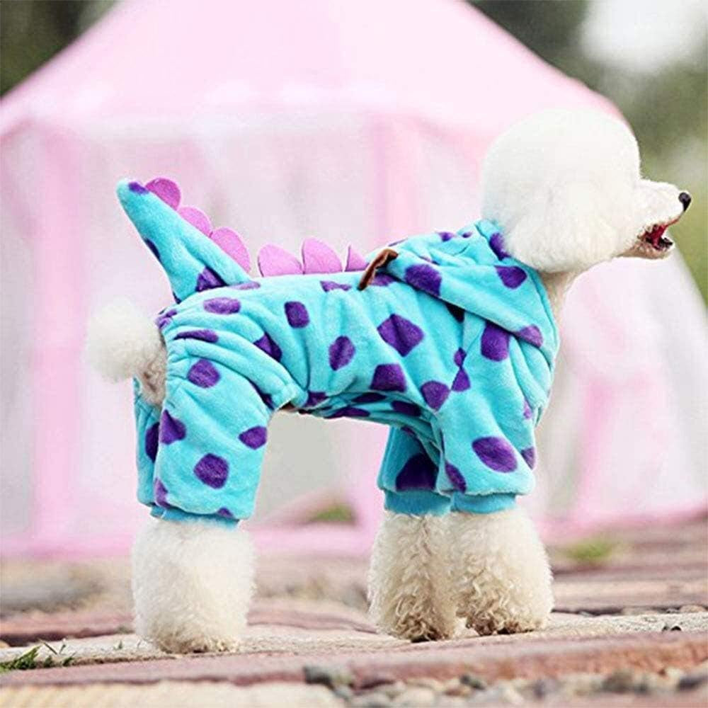 Blue Fashionable Pet Supplies Puzzle Bobble Style Pet Flannelette Winter Clothes with Hat Dog Costume Warm Casual Coat Hoodie for Dog (Size : XS)