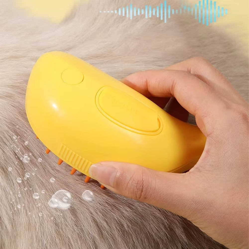 Steamy Dog Brush Electric Spray Cat Hair Brush 3 In1 Dog Steamer Brush for Massage Pet Grooming Removing Tangled and Loose Hair