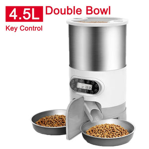 Cat Timing Feeder Smart APP Cat Feeder Stainless Steel Double Meal Pet Food Remote Feeding Automatic Dispenser Suitable Cats Dog