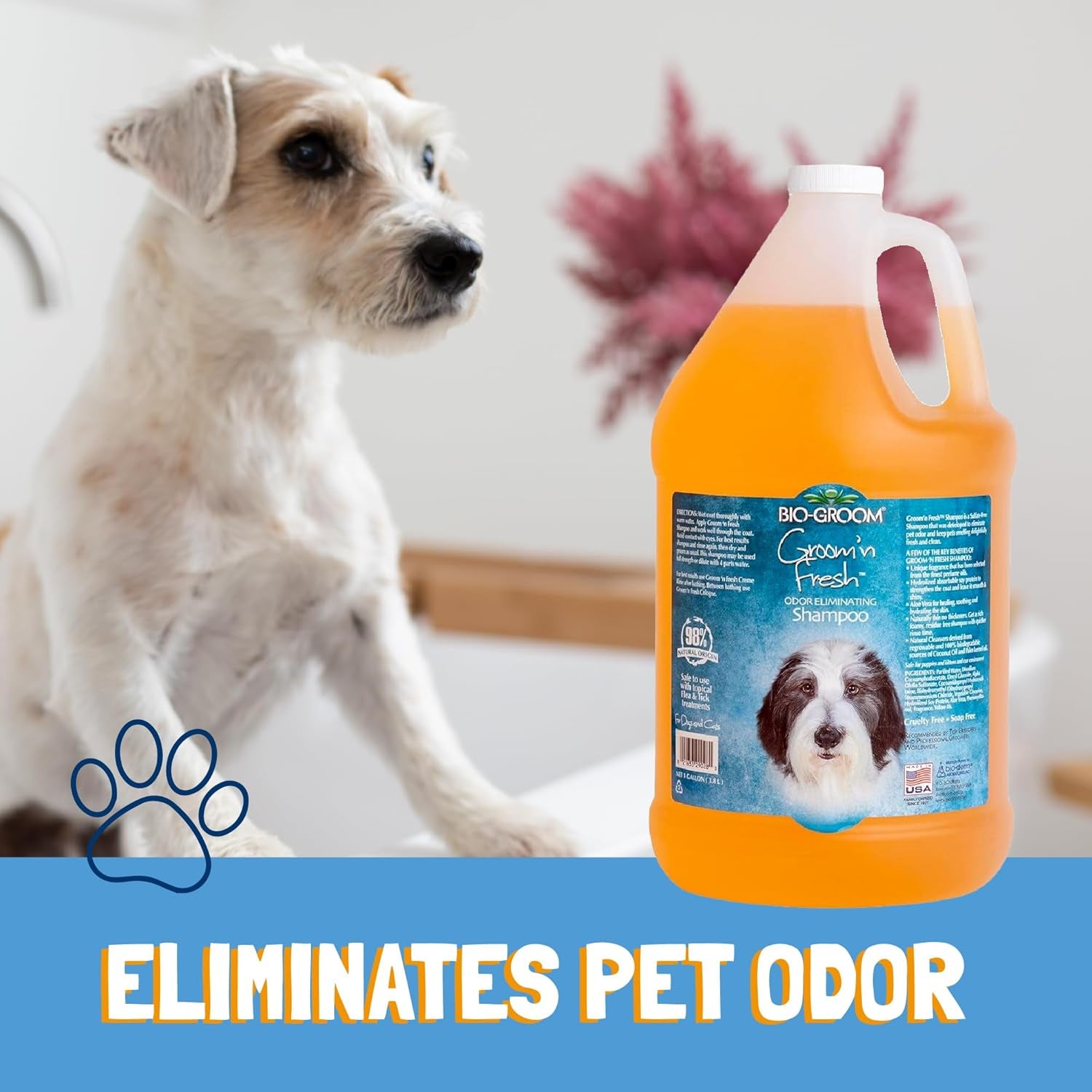 Groom'N Fresh Dog Shampoo – Odor Eliminating, Dog Bathing Supplies, Puppy Wash, Cat & Dog Grooming Supplies, Cruelty-Free, Made in USA, Dog Products – 1 Gallon