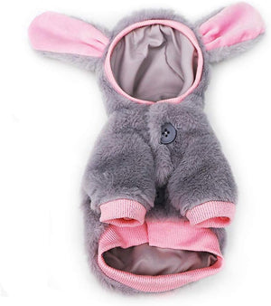 Dog Cat Costumes,Cute Dog Clothes,Cat Clothes,Pet Winter Warmly Costume Cosplay Cute Rabbit Style,Pink,Grey,Small
