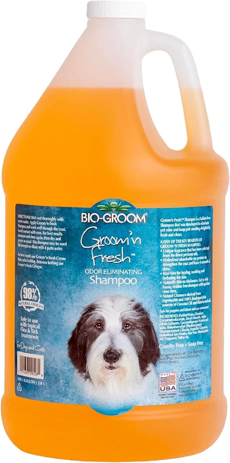 Groom'N Fresh Dog Shampoo – Odor Eliminating, Dog Bathing Supplies, Puppy Wash, Cat & Dog Grooming Supplies, Cruelty-Free, Made in USA, Dog Products – 1 Gallon