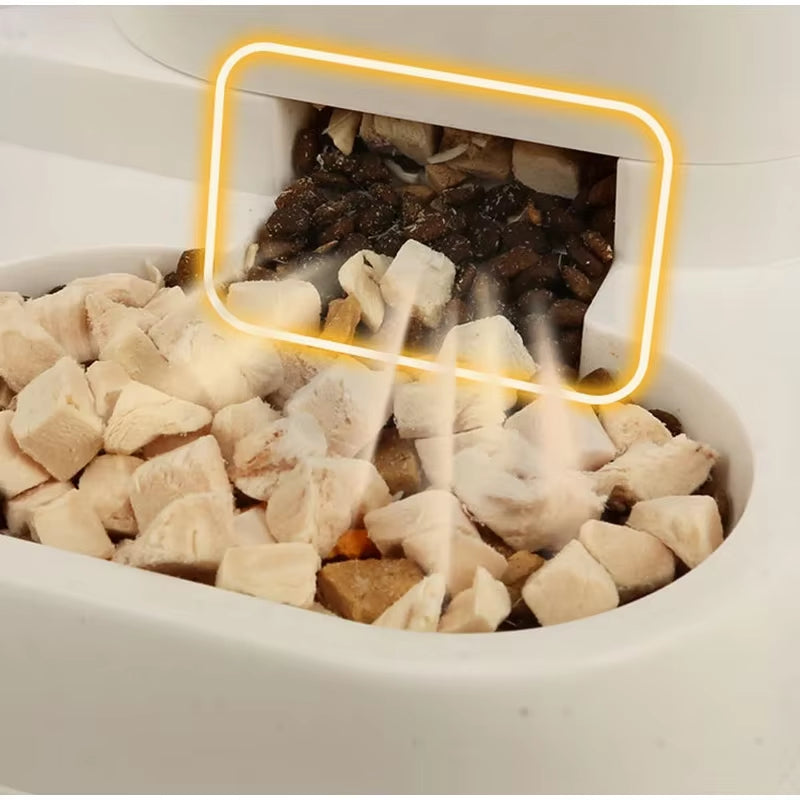 2-In-1 Automatic Feeder Dog Cat Food Bowl and Water Feeding Device Pet Large Food Dispenser Puppy Pet Kitten Bowl Accessories